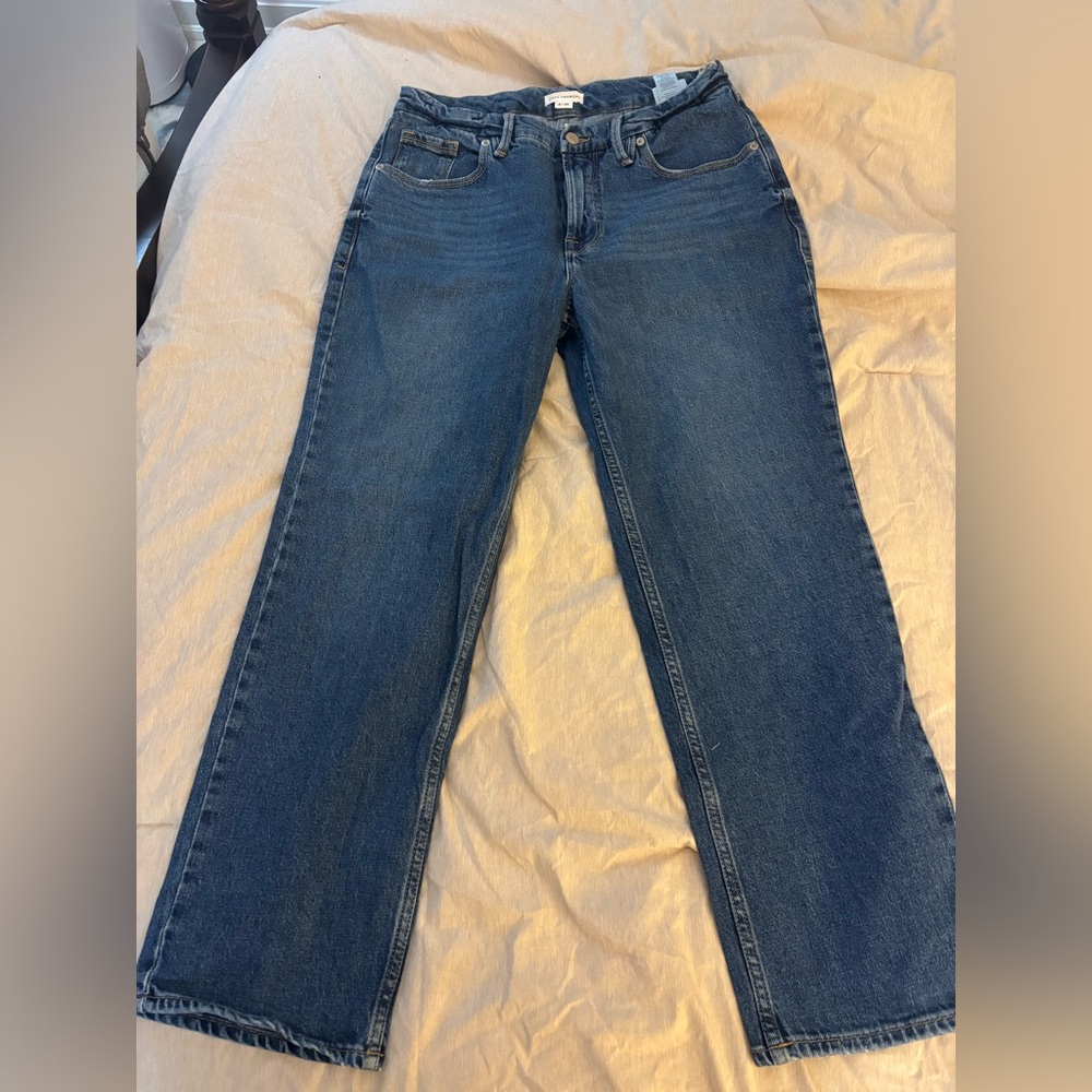 Good American Straight Leg Blue Jeans